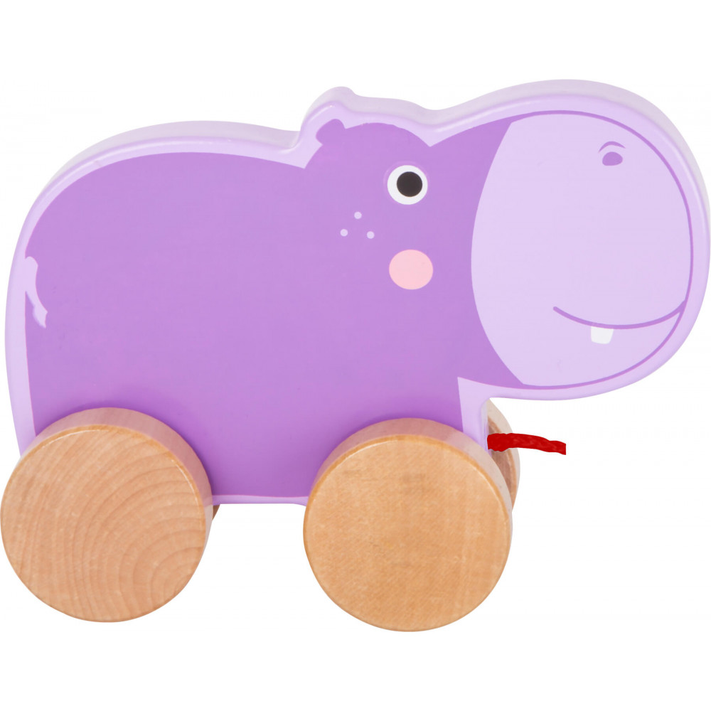 Holz Nachziehtier Hippo