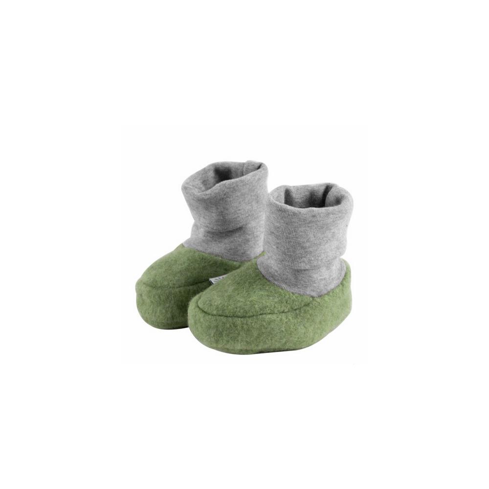 Popolini Babyschuhe Baumwollfleece, grün